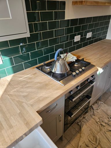 Worktops sanded back for re-oiling